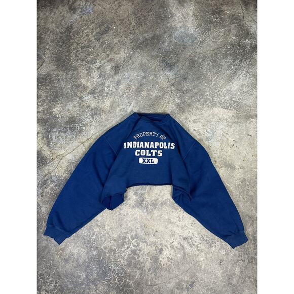Vintage Cropped and Thrashed Indianapolis Colts Sweater